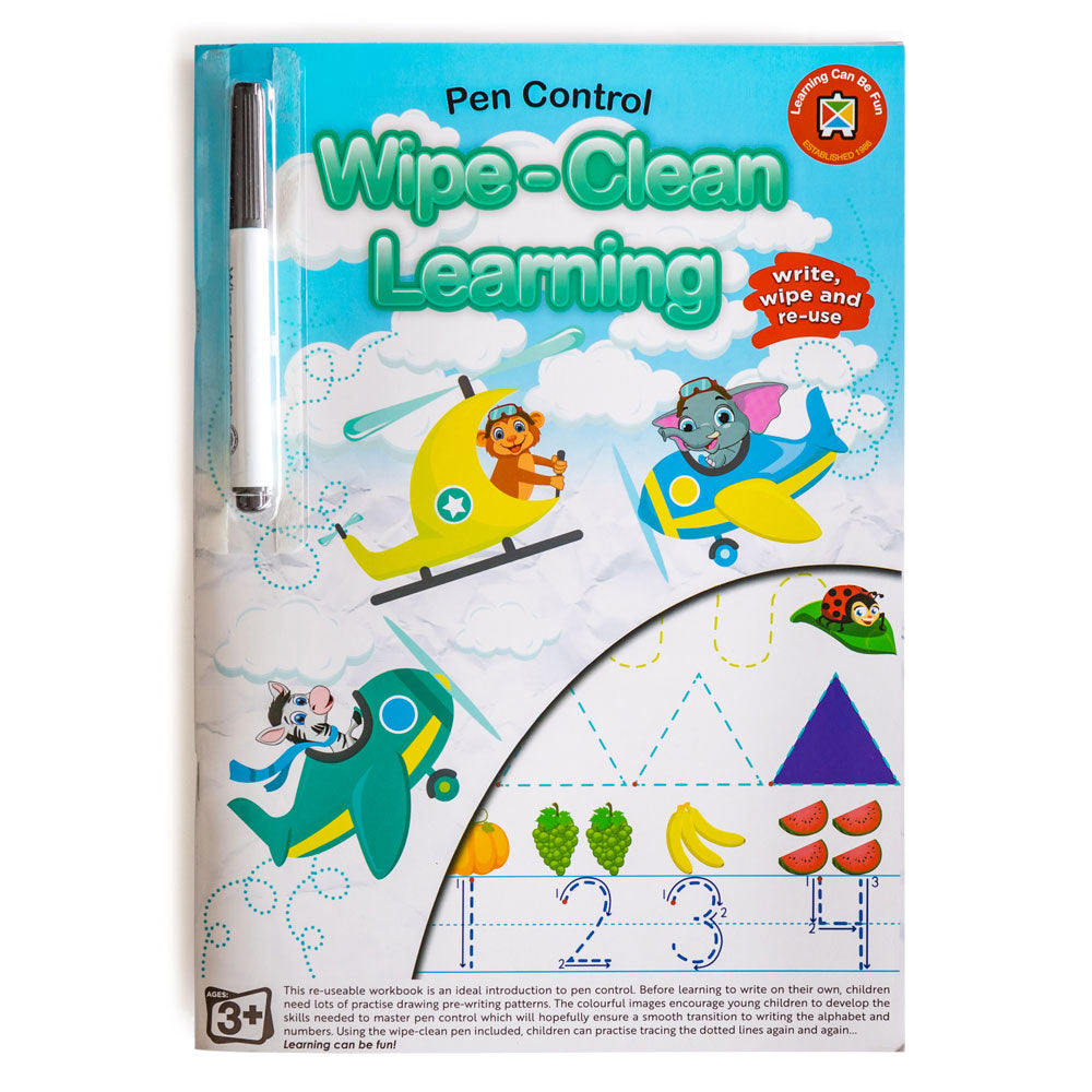 Wipe Clean Learning Book Pen Control w/Marker – playspy