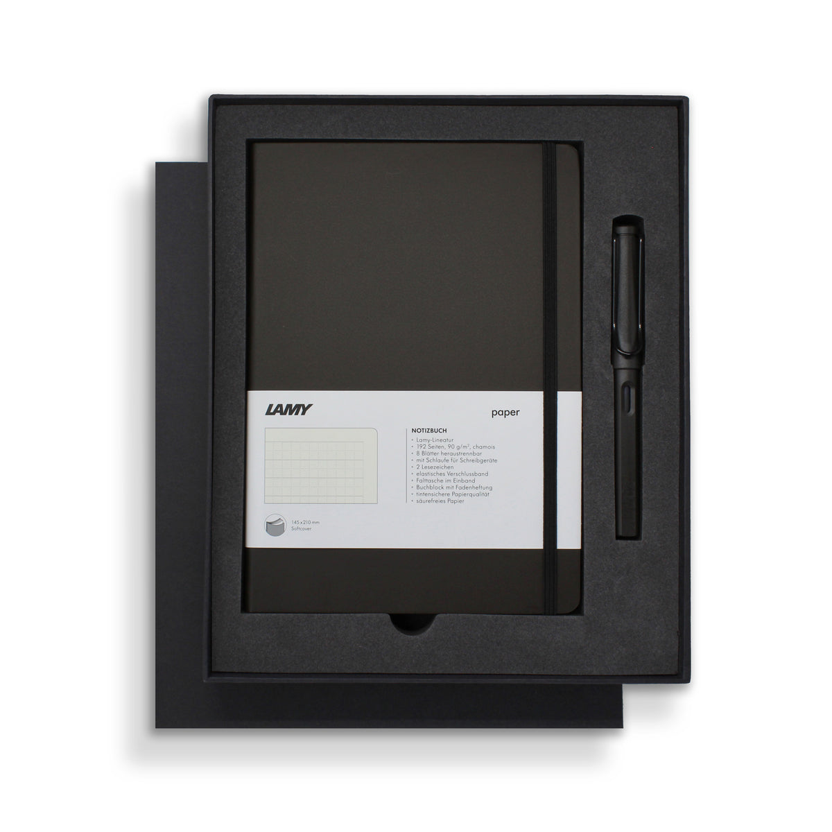 Lamy Notebook Fountain Pen Gift Set A5 Soft Cover Charcoal – playspy